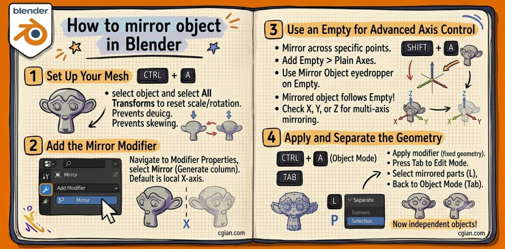 How to Mirror an Object in Blender