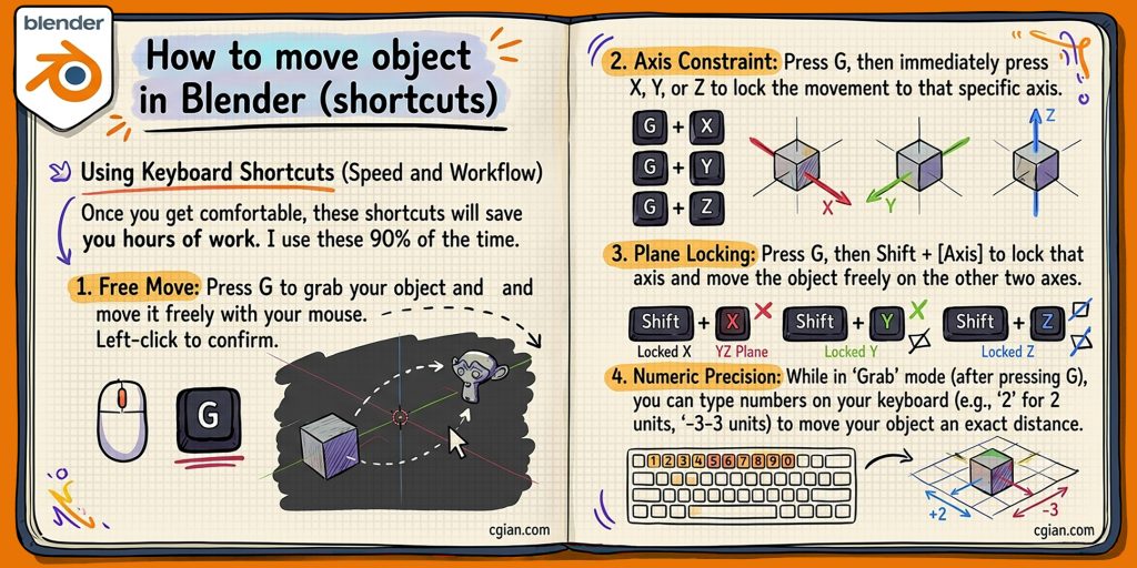 How to Move Objects in Blender shortcuts: A Beginner’s Guide 3 How to Move Objects in Blender shortcuts: A Beginner’s Guide