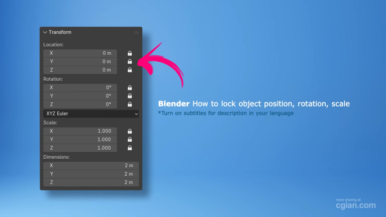 How to Blender Lock Object in Place